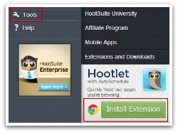 How to find Hootsuite's hootlet