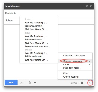 Gmail Canned Response image